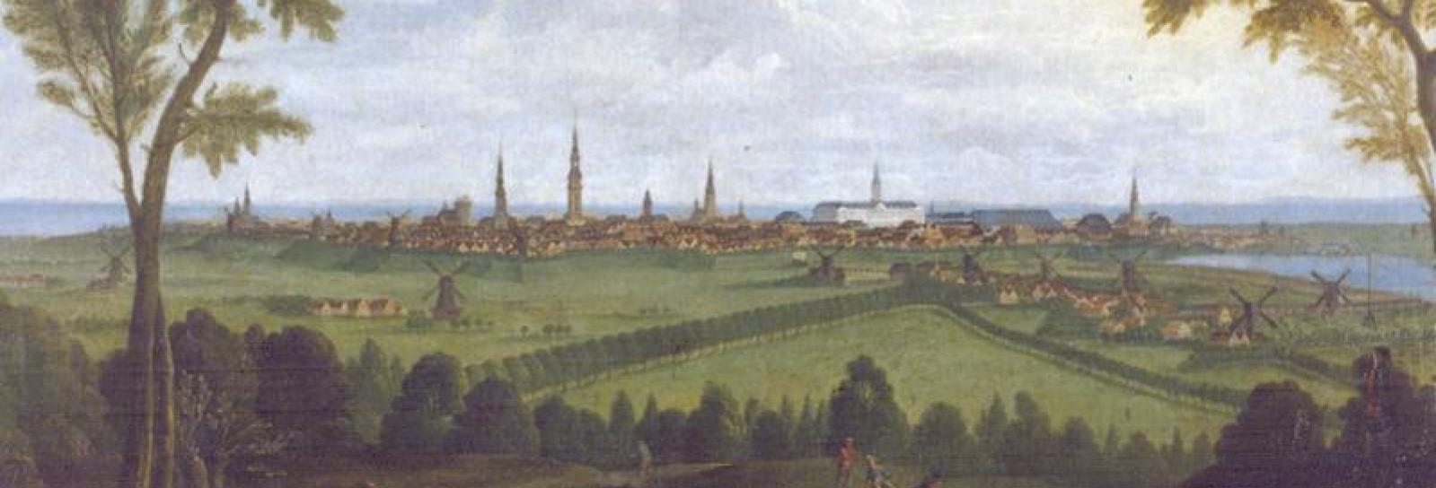 Udsnit af F. Zeidler: København set fra Valby Bakke, 1758