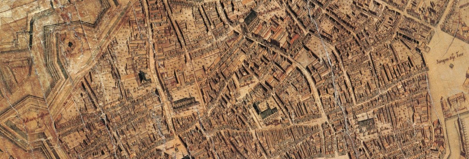 Udsnit af Geddes eleverede kort over København 1761