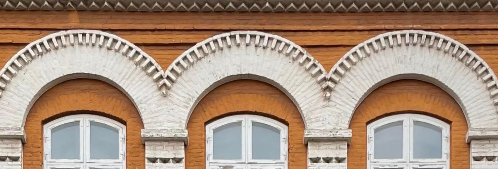 Udsnit af facaden på Wildersgade 22, tegnet af Vilhelm Klein